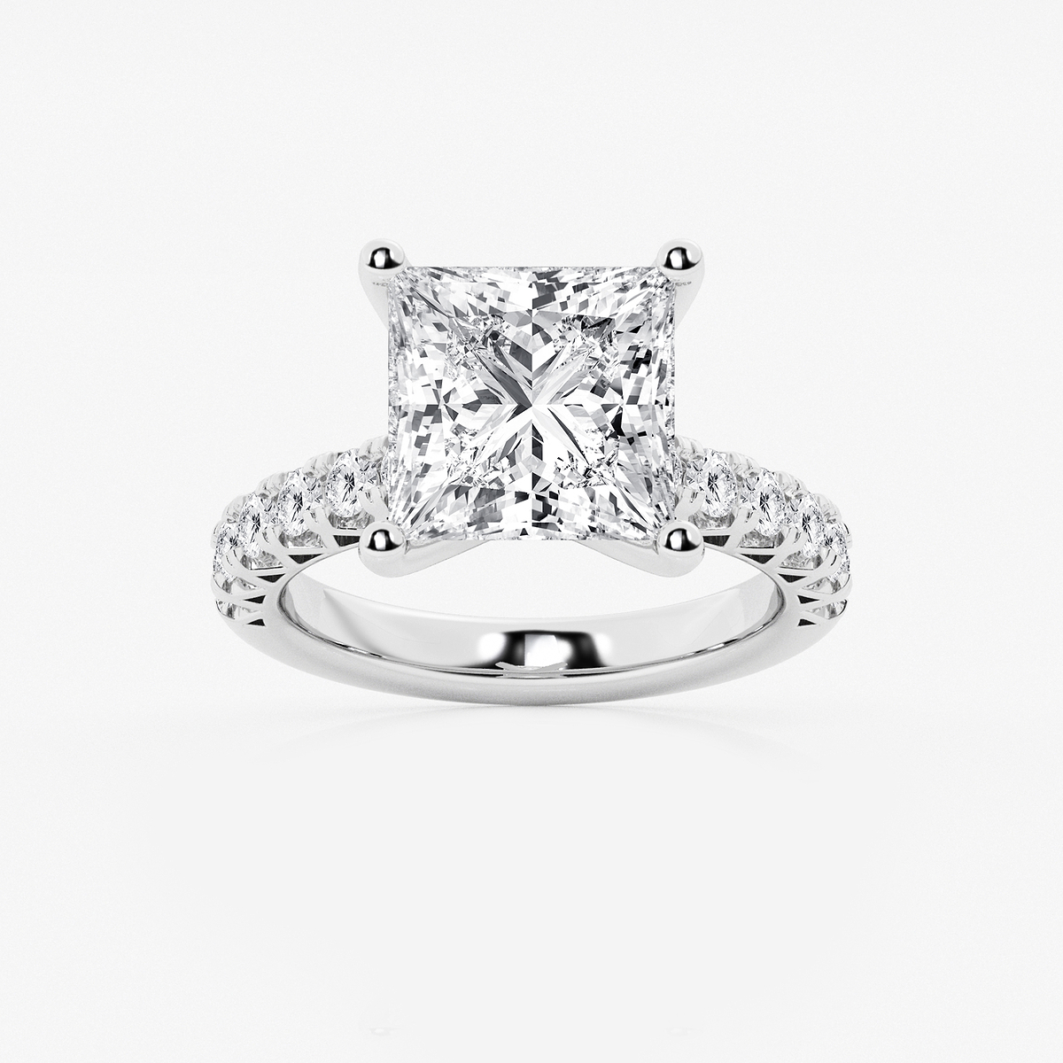 6 2/3 ctw Princess Lab Grown Diamond Royal Crown Engagement Ring
