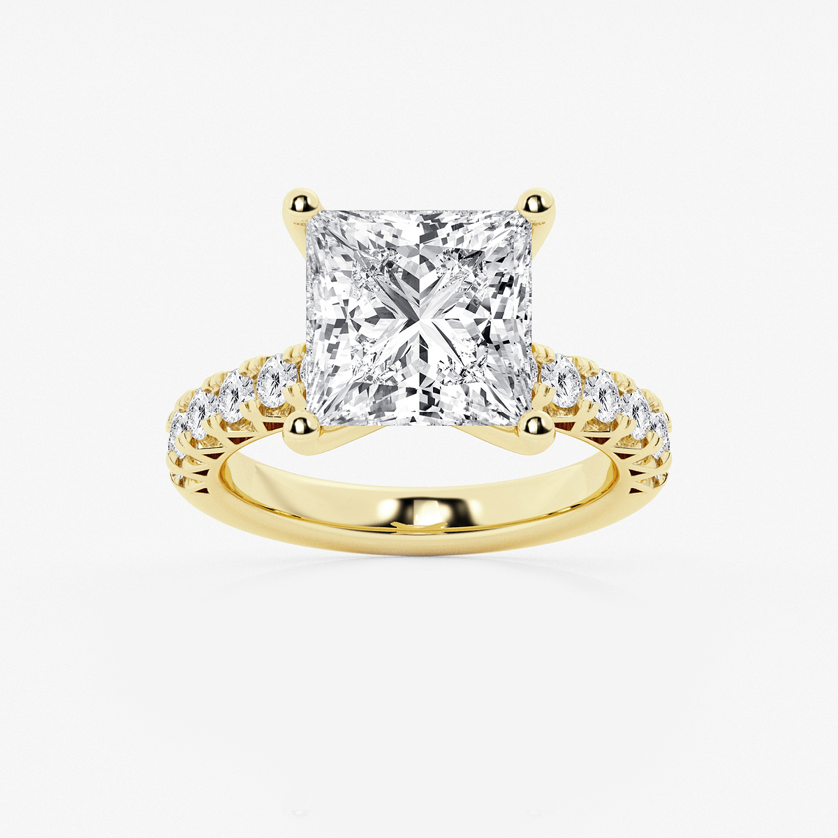 6 2/3 ctw Princess Lab Grown Diamond Royal Crown Engagement Ring