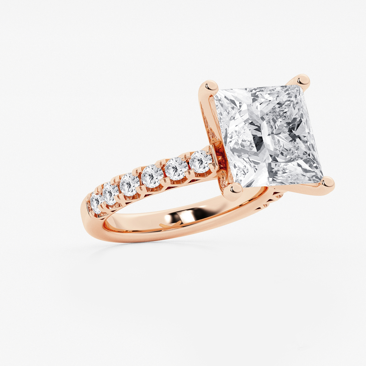 Additional Image 1 for  8 2/3 ctw Princess Lab Grown Diamond Royal Crown Engagement Ring