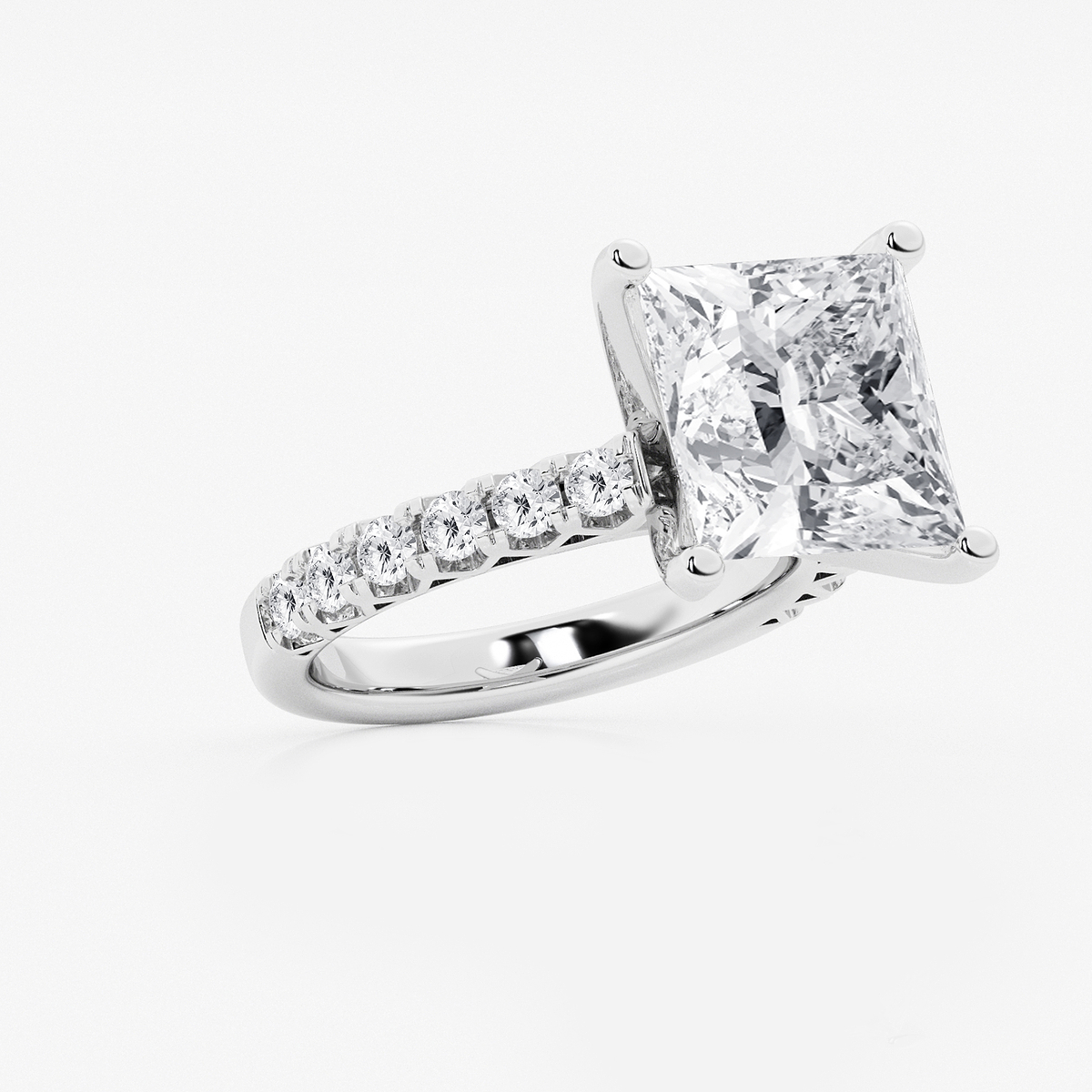 Additional Image 1 for  8 2/3 ctw Princess Lab Grown Diamond Royal Crown Engagement Ring