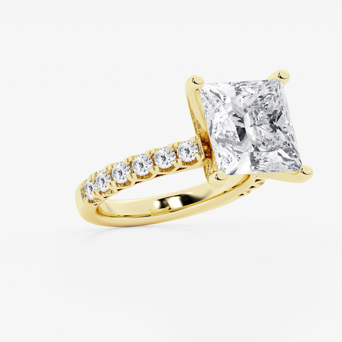 Additional Image 1 for  8 2/3 ctw Princess Lab Grown Diamond Royal Crown Engagement Ring