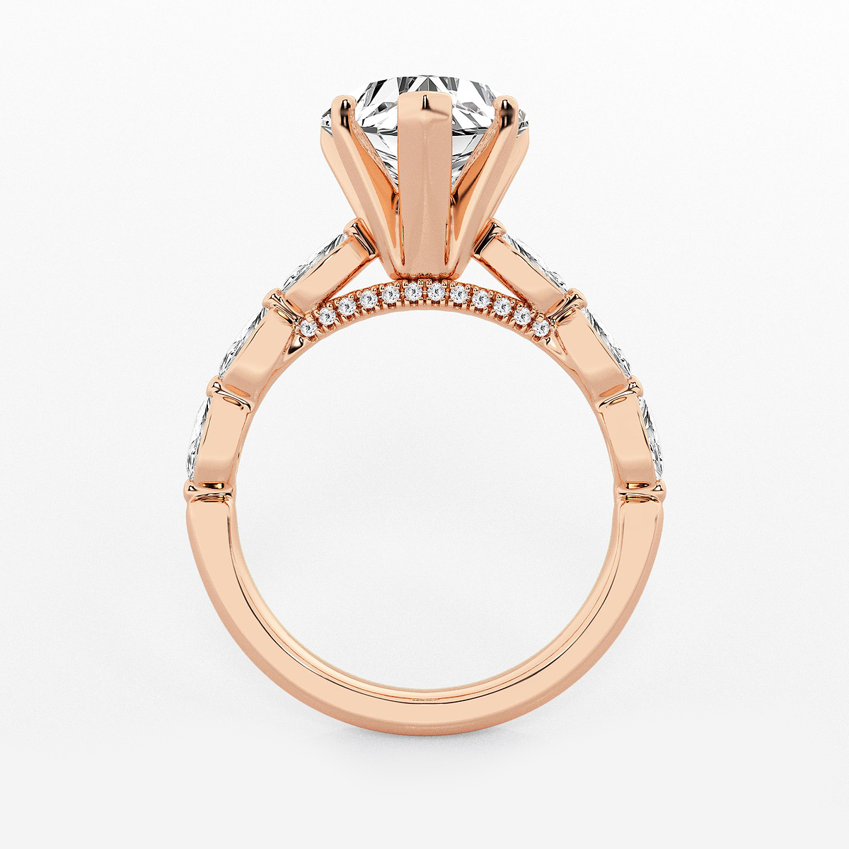 Additional Image 1 for  2 1/2 ctw Heart Lab Grown Diamond Engagement Ring with Floating Marquise Side Accents