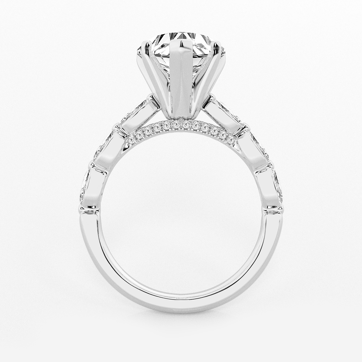 Additional Image 1 for  2 1/2 ctw Heart Lab Grown Diamond Engagement Ring with Floating Marquise Side Accents
