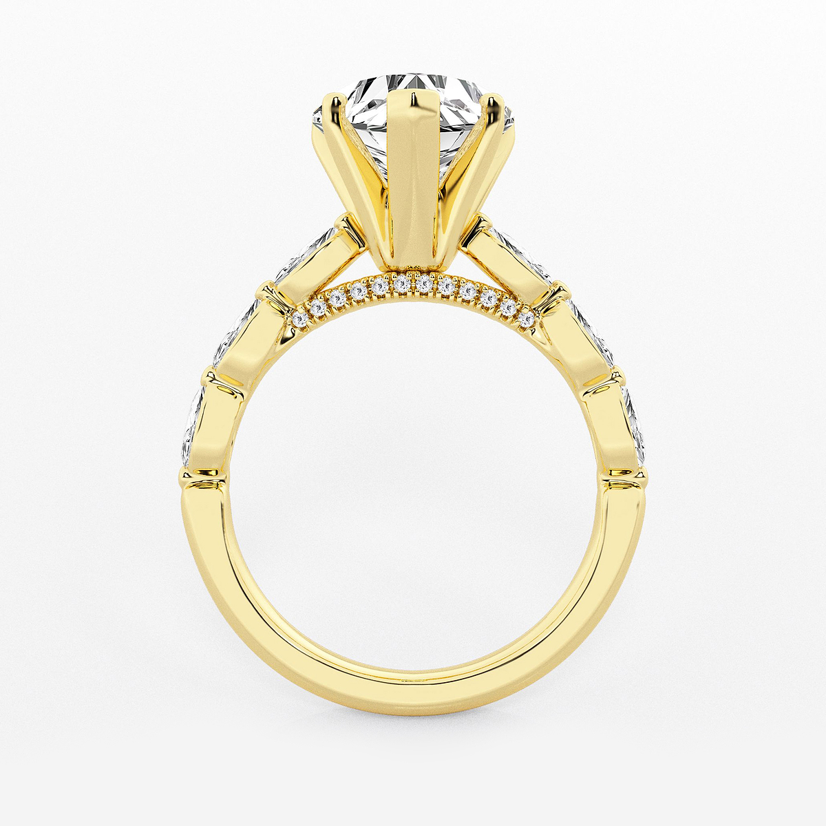 Additional Image 1 for  2 1/2 ctw Heart Lab Grown Diamond Engagement Ring with Floating Marquise Side Accents