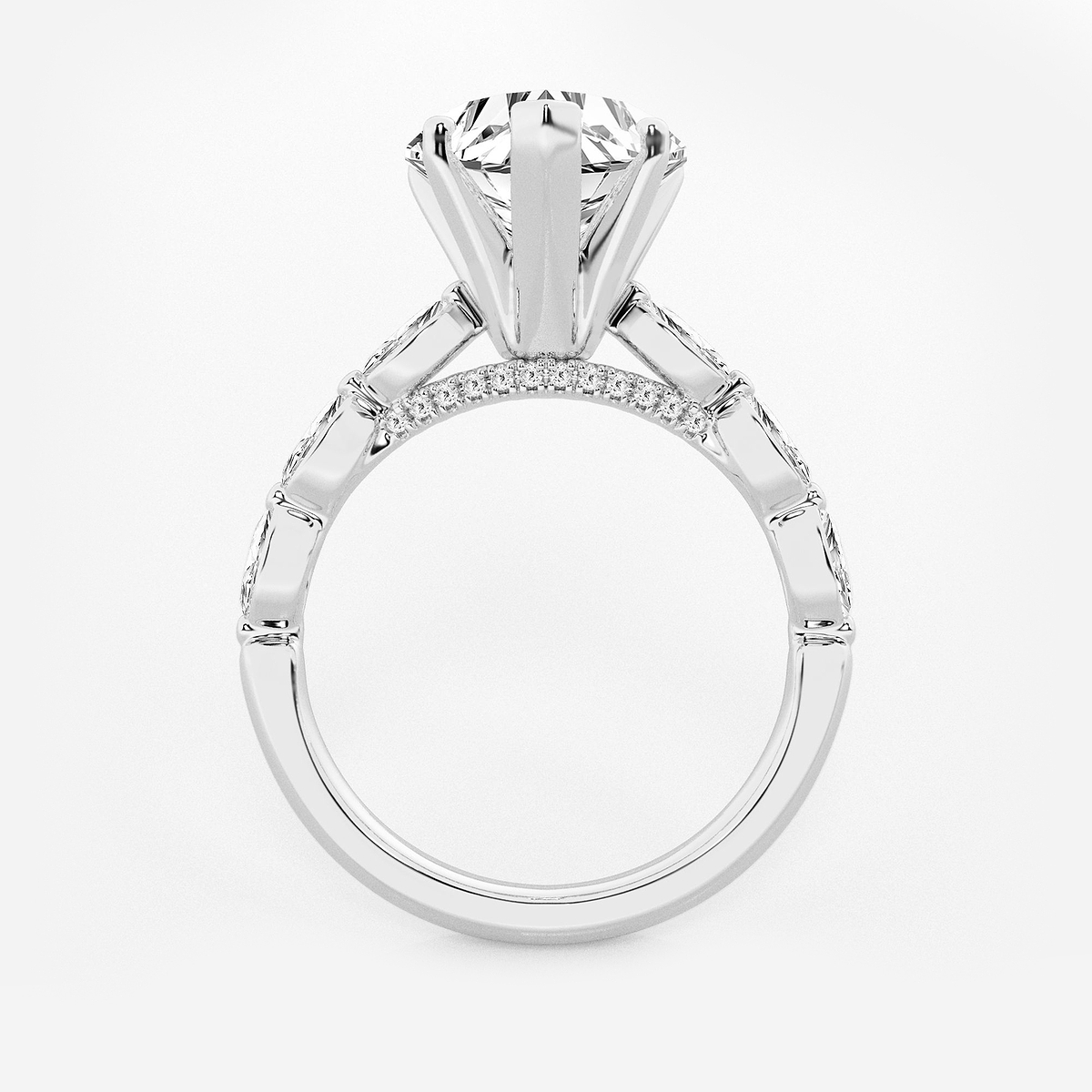 Additional Image 1 for  3 1/2 ctw Heart Lab Grown Diamond Engagement Ring with Floating Marquise Side Accents