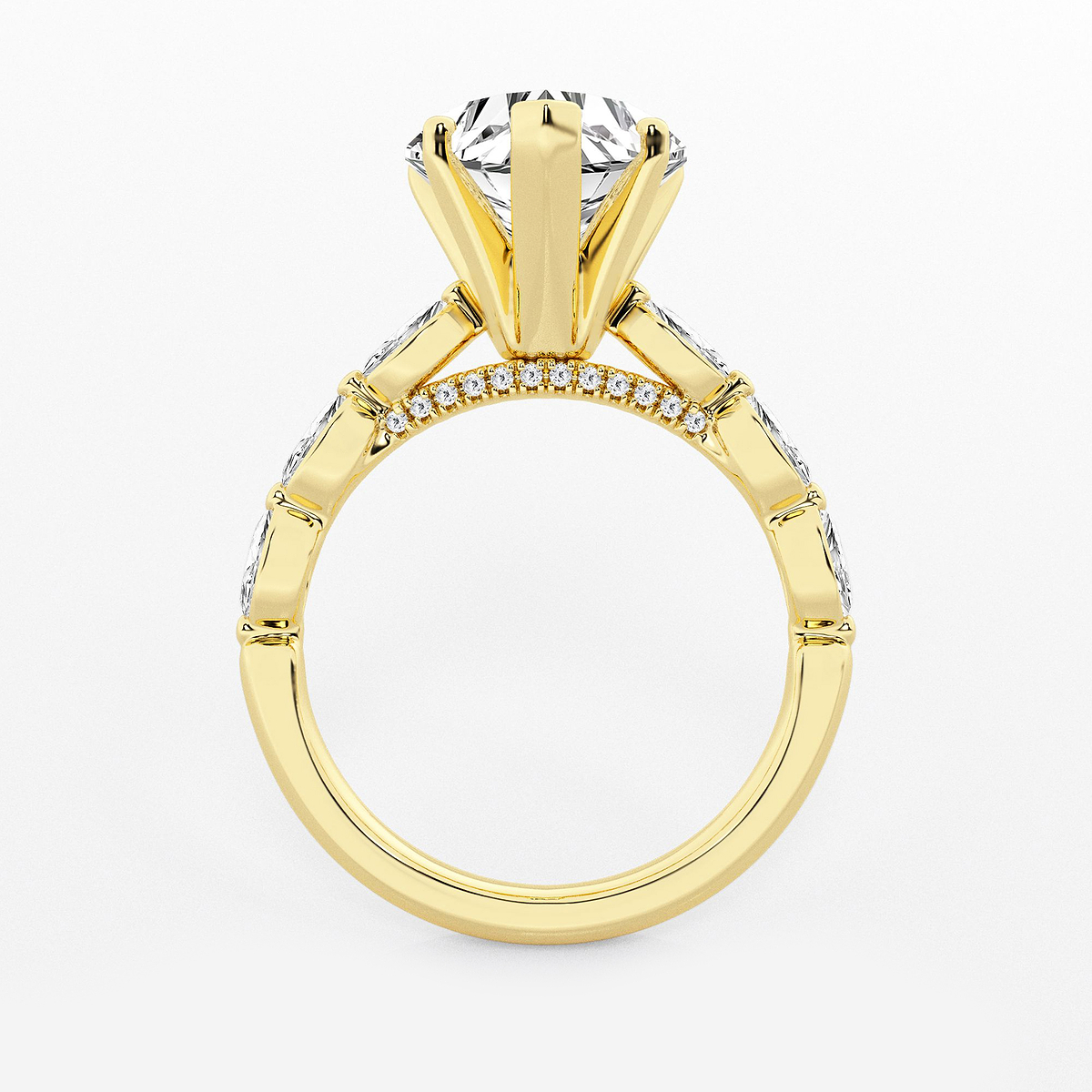 Additional Image 1 for  3 1/2 ctw Heart Lab Grown Diamond Engagement Ring with Floating Marquise Side Accents