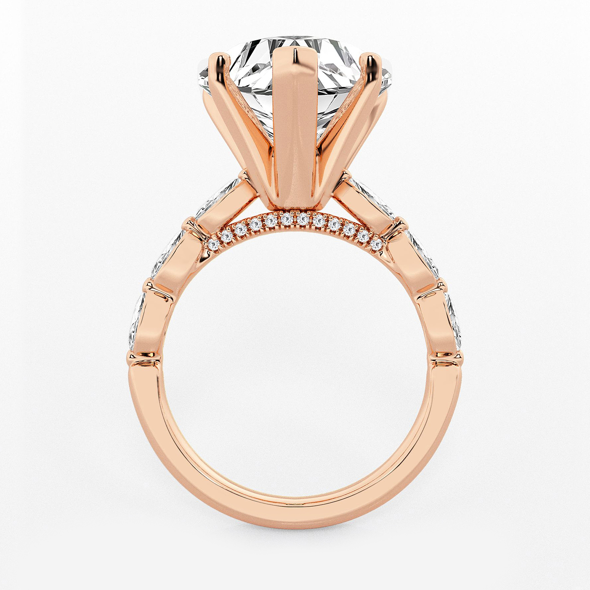 Additional Image 1 for  6 1/2 ctw Heart Lab Grown Diamond Engagement Ring with Floating Marquise Side Accents