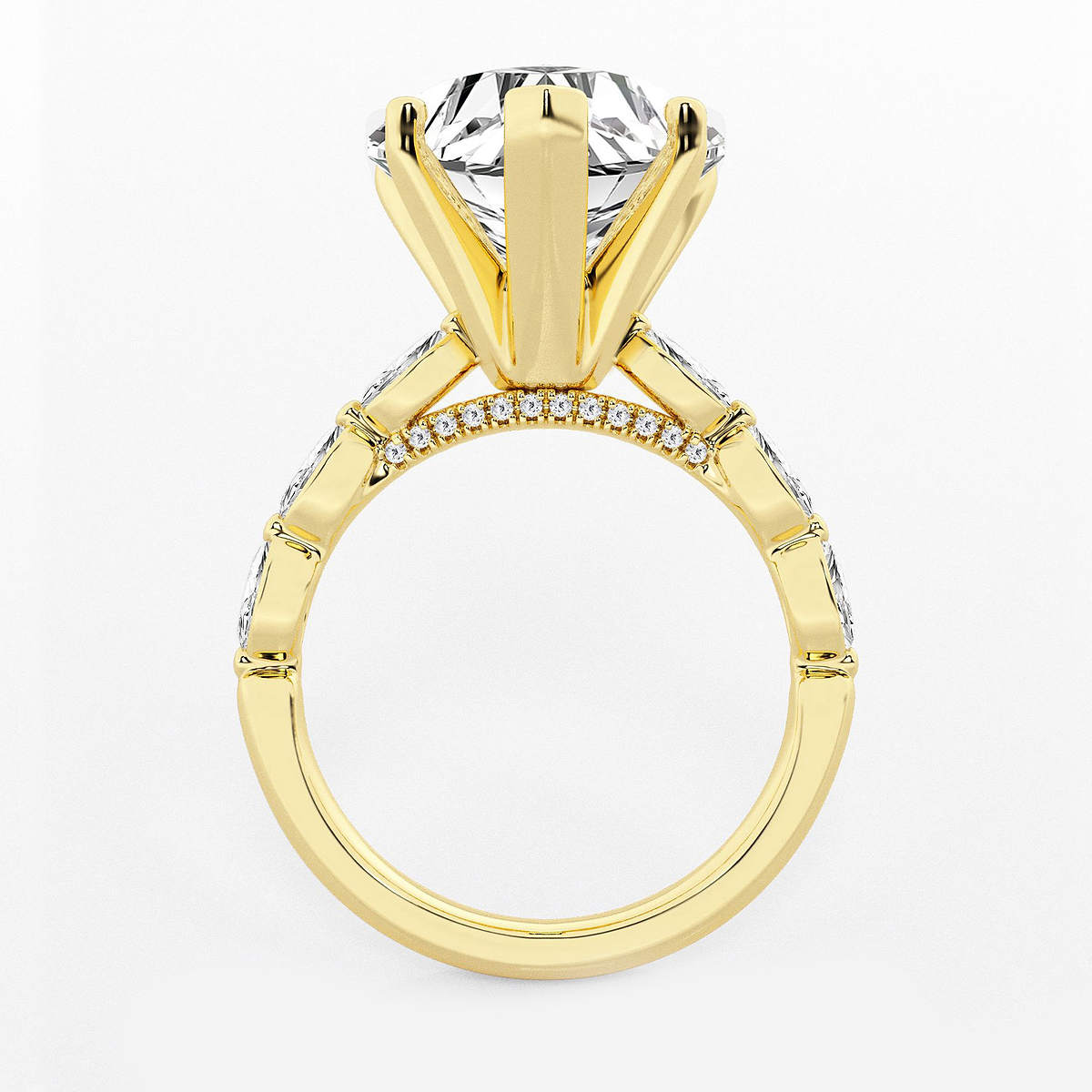 Additional Image 1 for  6 1/2 ctw Heart Lab Grown Diamond Engagement Ring with Floating Marquise Side Accents