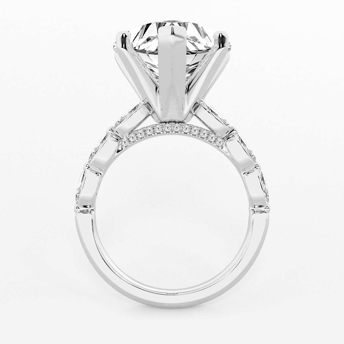 Additional Image 1 for  8 1/2 ctw Heart Lab Grown Diamond Engagement Ring with Floating Marquise Side Accents