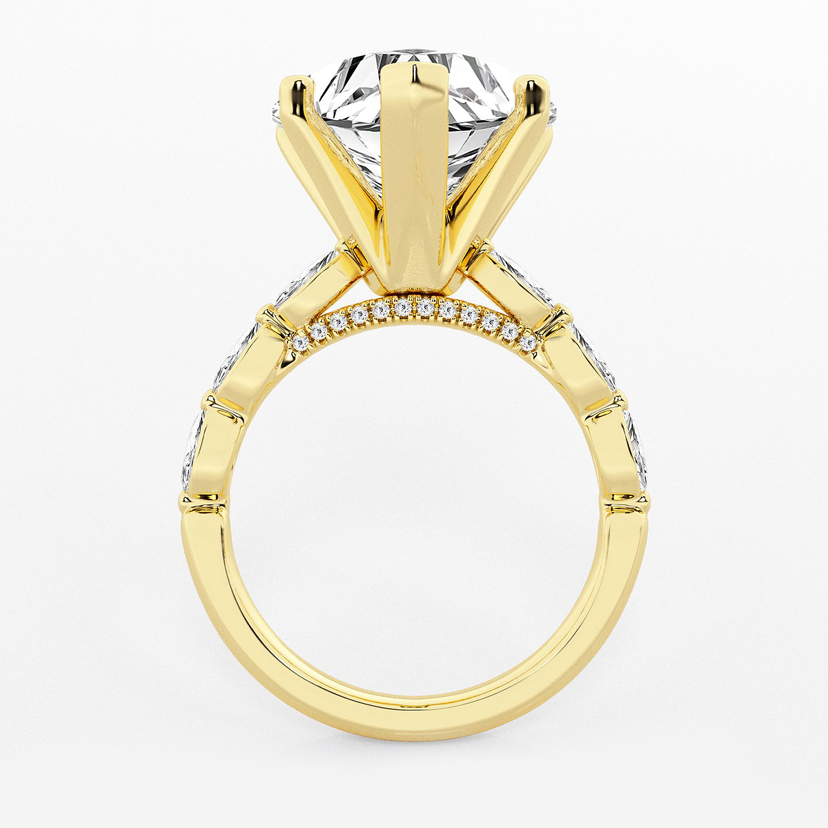 Additional Image 1 for  8 1/2 ctw Heart Lab Grown Diamond Engagement Ring with Floating Marquise Side Accents