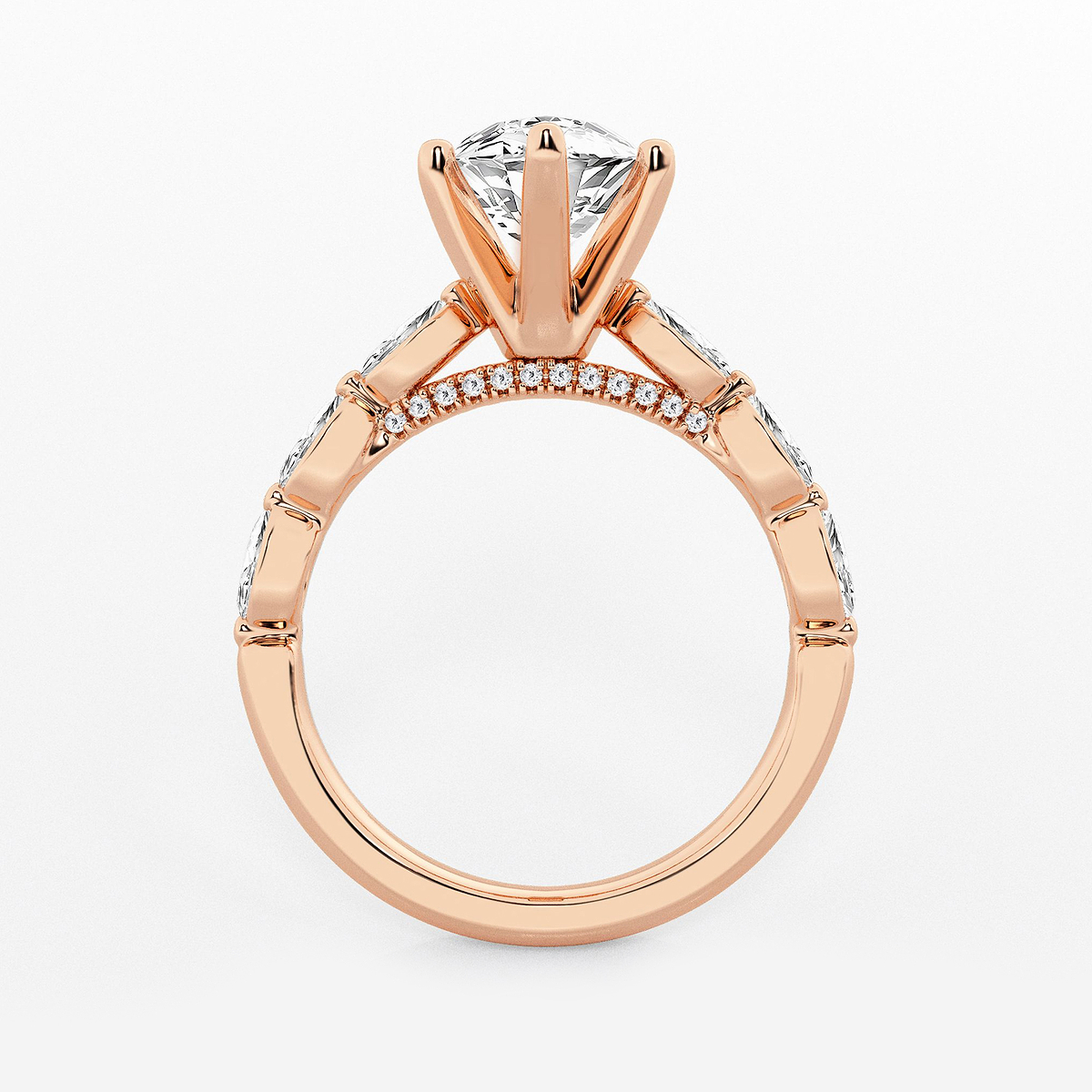 Additional Image 1 for  2 1/2 ctw Marquise Lab Grown Diamond Engagement Ring with Floating Marquise Side Accents