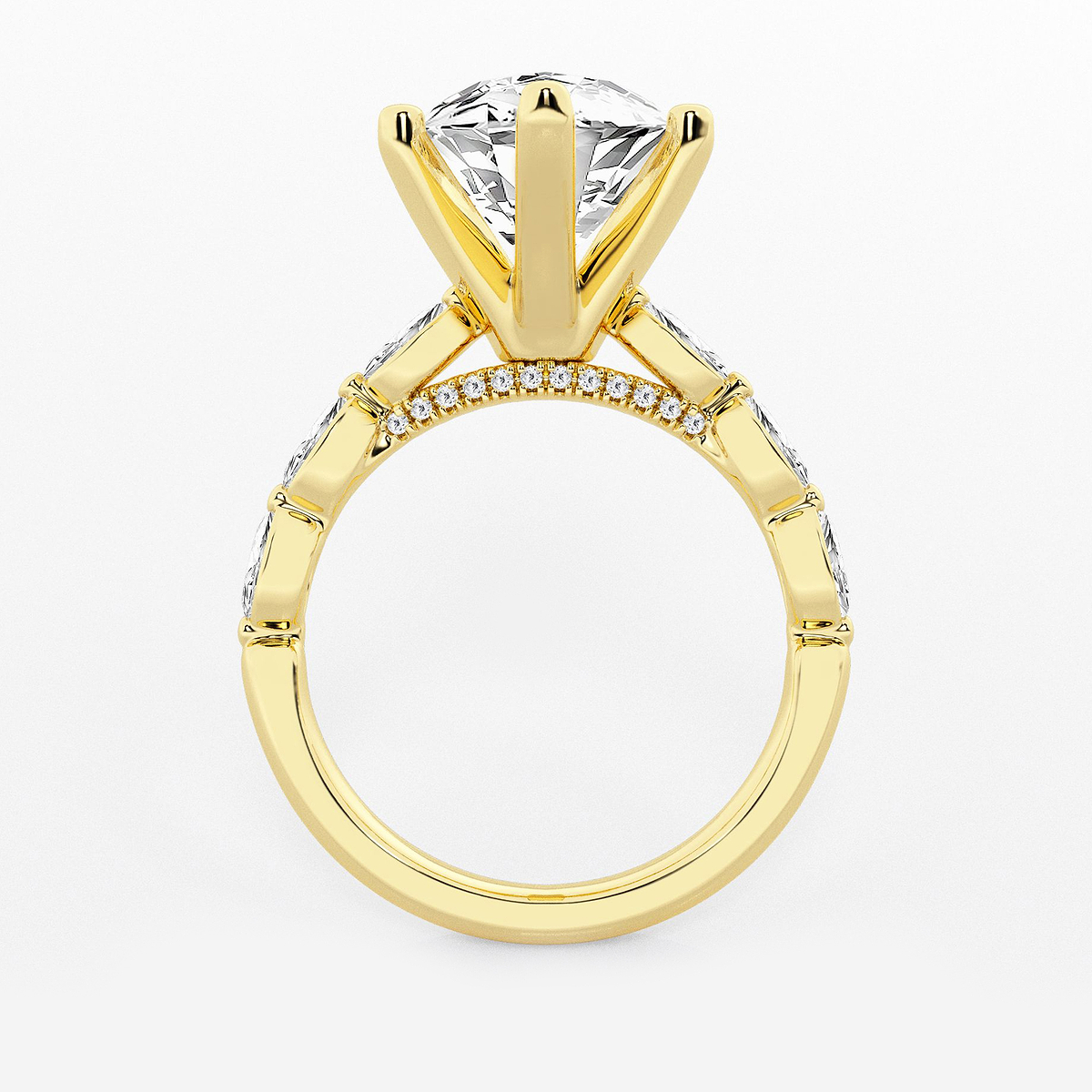 Additional Image 1 for  6 1/2 ctw Marquise Lab Grown Diamond Engagement Ring with Floating Marquise Side Accents