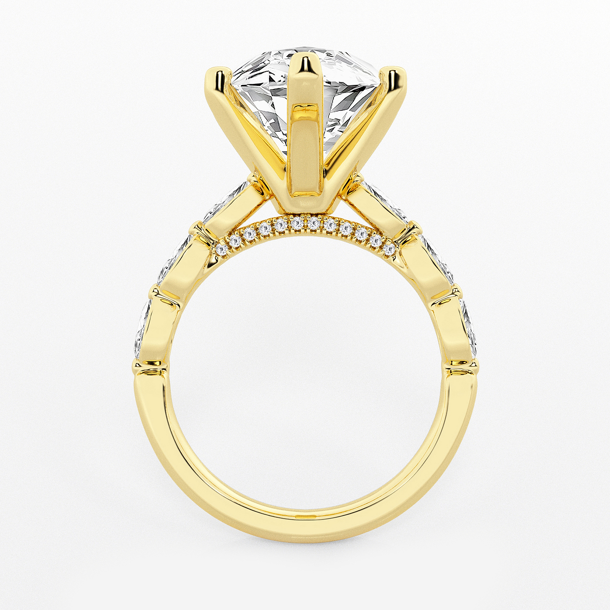Additional Image 1 for  8 1/2 ctw Marquise Lab Grown Diamond Engagement Ring with Floating Marquise Side Accents