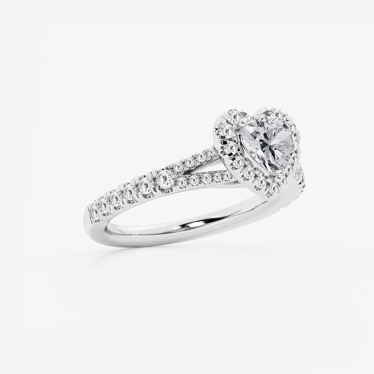 Additional Image 1 for  1 1/5 ctw Heart Lab Grown Diamond Split Shank Halo Engagement Ring