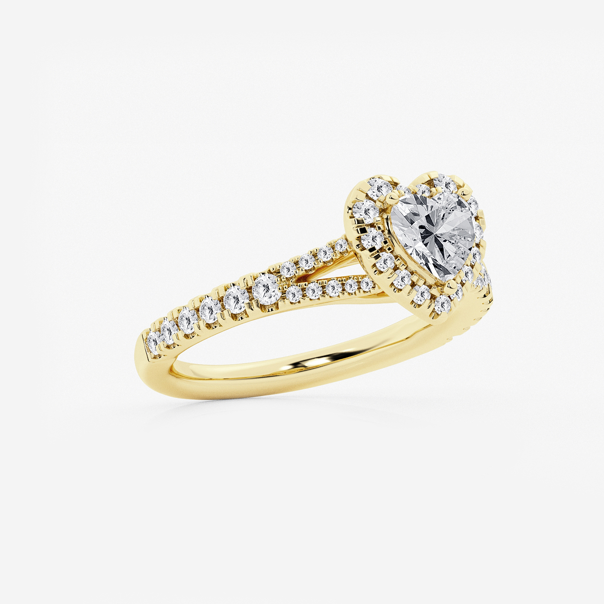 Additional Image 1 for  1 1/5 ctw Heart Lab Grown Diamond Split Shank Halo Engagement Ring