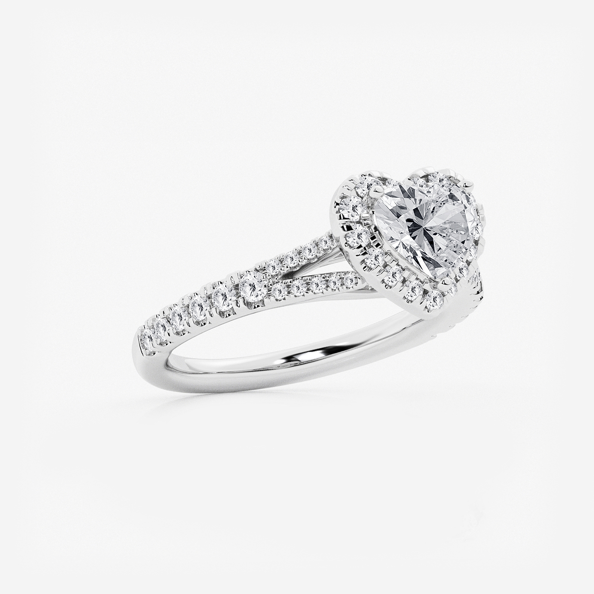 Additional Image 1 for  1 1/2 ctw Heart Lab Grown Diamond Split Shank Halo Engagement Ring