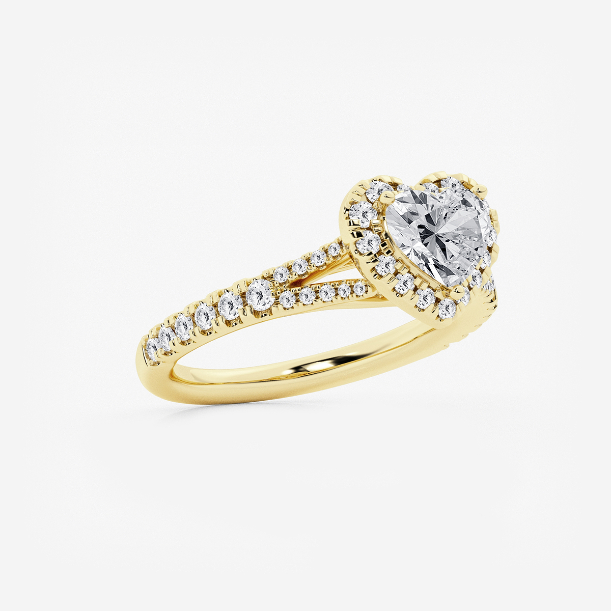Additional Image 1 for  1 1/2 ctw Heart Lab Grown Diamond Split Shank Halo Engagement Ring