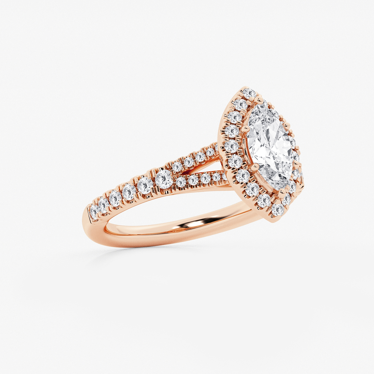 Additional Image 1 for  1 1/5 ctw Marquise Lab Grown Diamond Split Shank Halo Engagement Ring