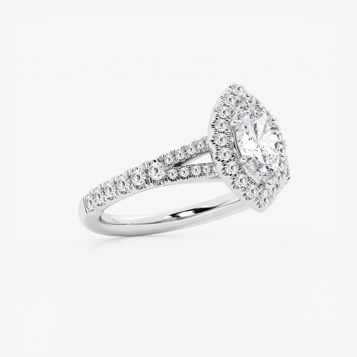 Additional Image 1 for  1 1/5 ctw Marquise Lab Grown Diamond Split Shank Halo Engagement Ring