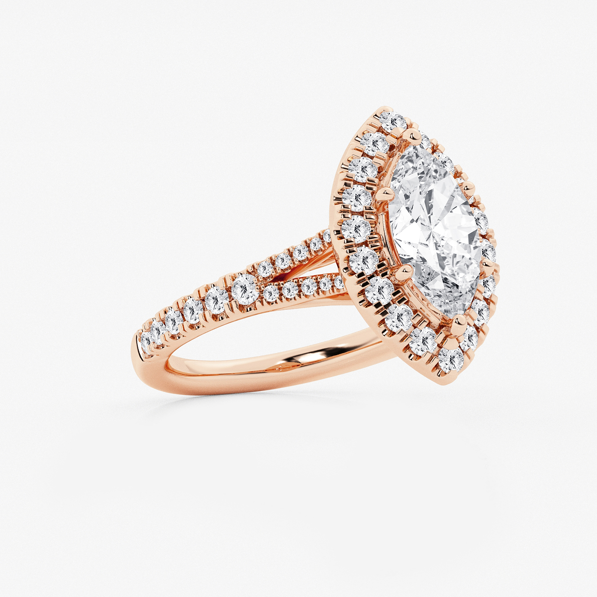 Additional Image 1 for  2 ctw Marquise Lab Grown Diamond Split Shank Halo Engagement Ring