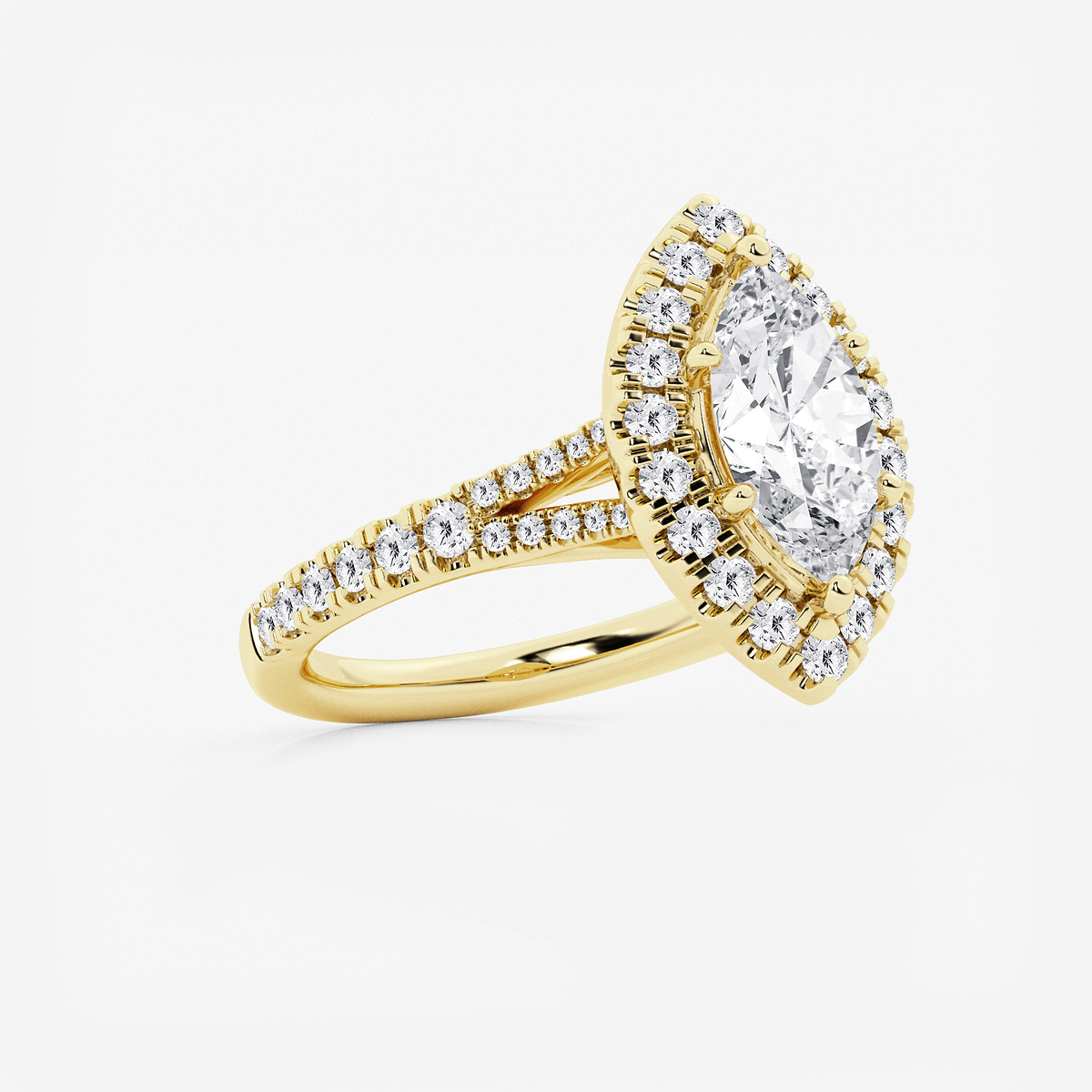 Additional Image 1 for  2 ctw Marquise Lab Grown Diamond Split Shank Halo Engagement Ring