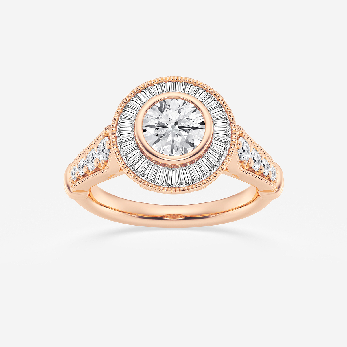 1 3/4 ctw Round Lab Grown Diamond Vintage Inspired Engagement Ring