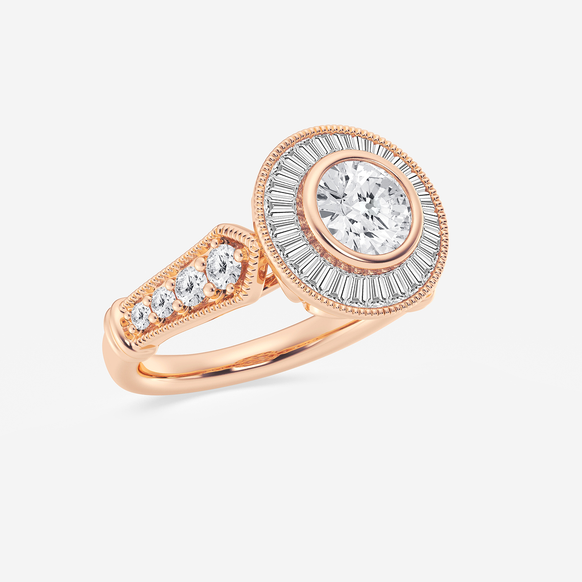 Additional Image 1 for  1 3/4 ctw Round Lab Grown Diamond Vintage Inspired Engagement Ring
