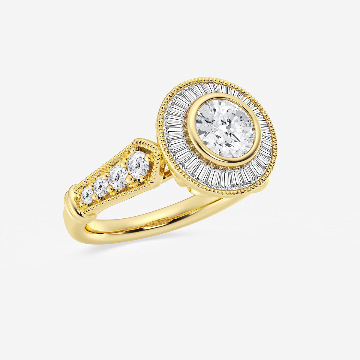 Additional Image 1 for  1 3/4 ctw Round Lab Grown Diamond Vintage Inspired Engagement Ring