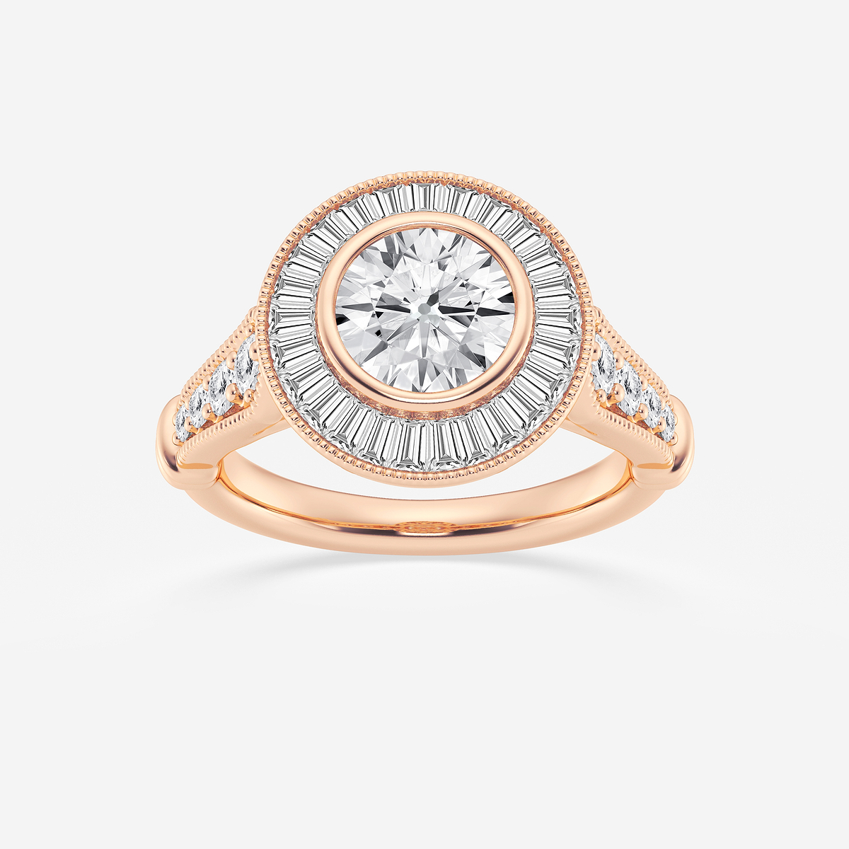 2 1/4 ctw Round Lab Grown Diamond Vintage Inspired Engagement Ring