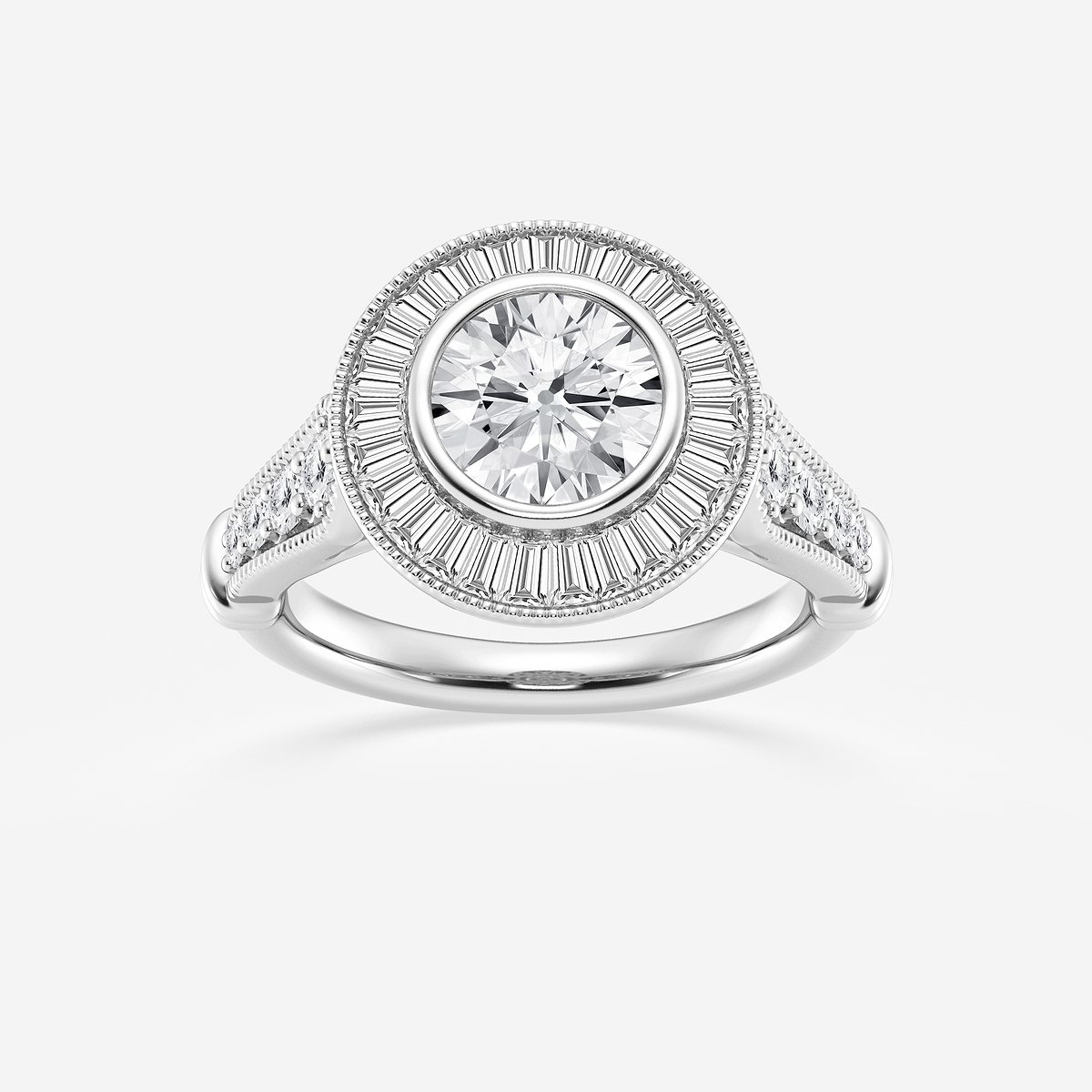 2 1/4 ctw Round Lab Grown Diamond Vintage Inspired Engagement Ring