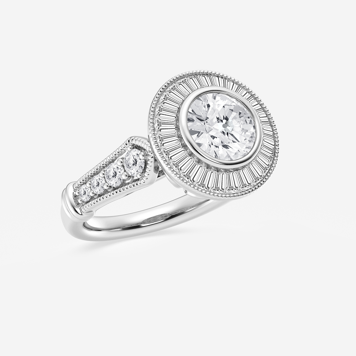 Additional Image 1 for  2 1/4 ctw Round Lab Grown Diamond Vintage Inspired Engagement Ring