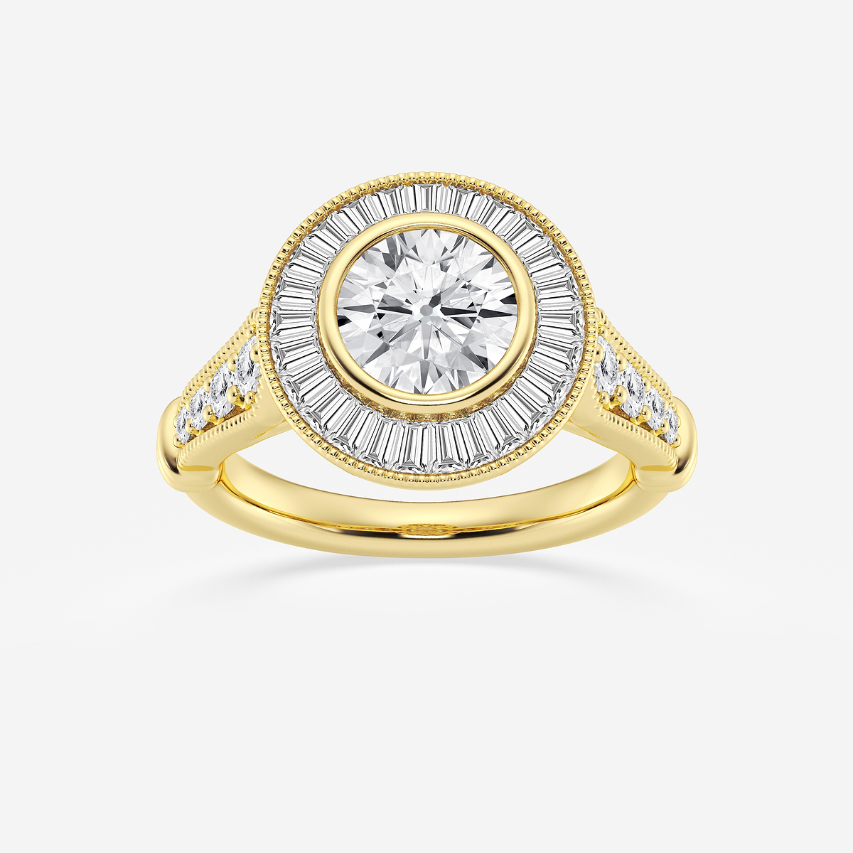 2 1/4 ctw Round Lab Grown Diamond Vintage Inspired Engagement Ring