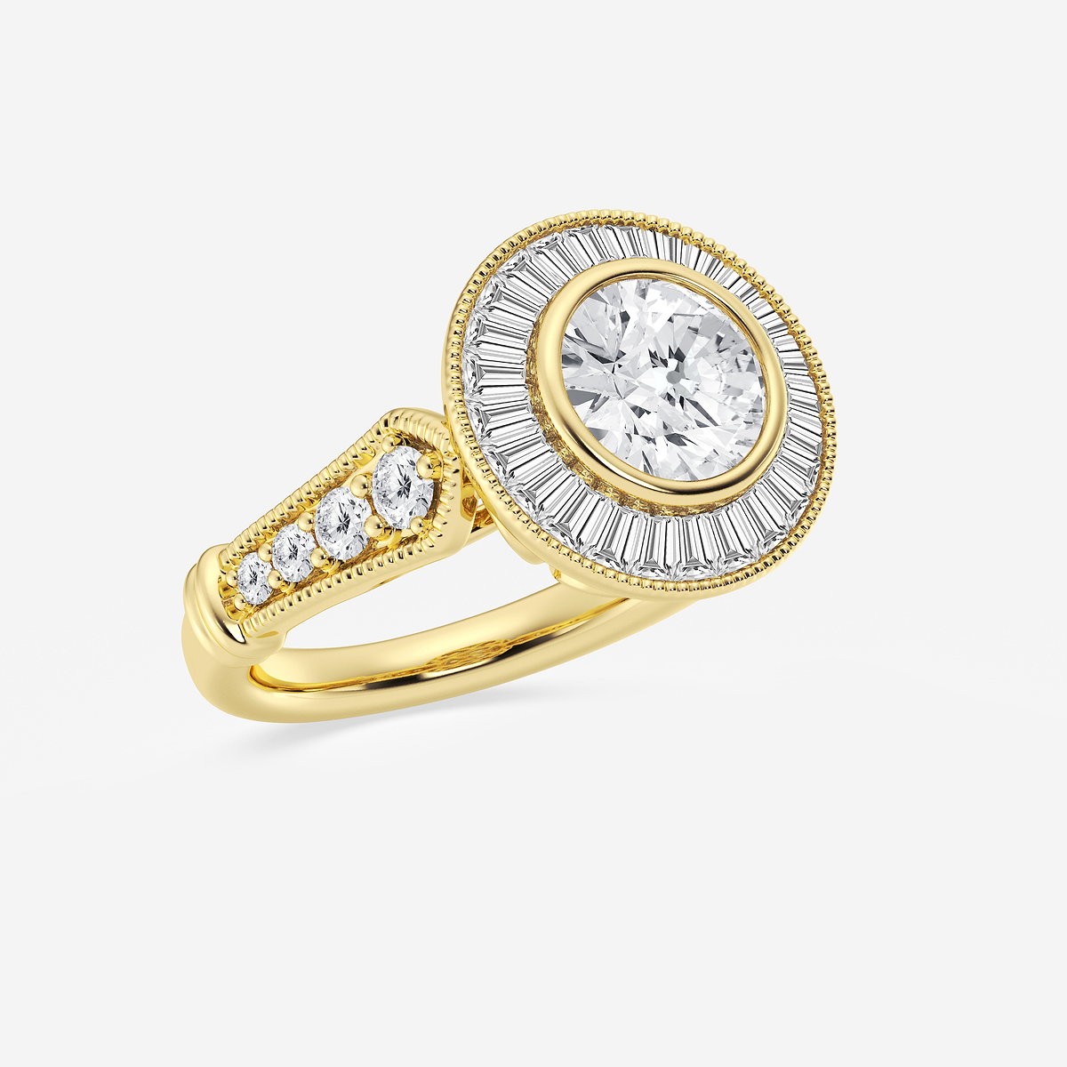 Additional Image 1 for  2 1/4 ctw Round Lab Grown Diamond Vintage Inspired Engagement Ring