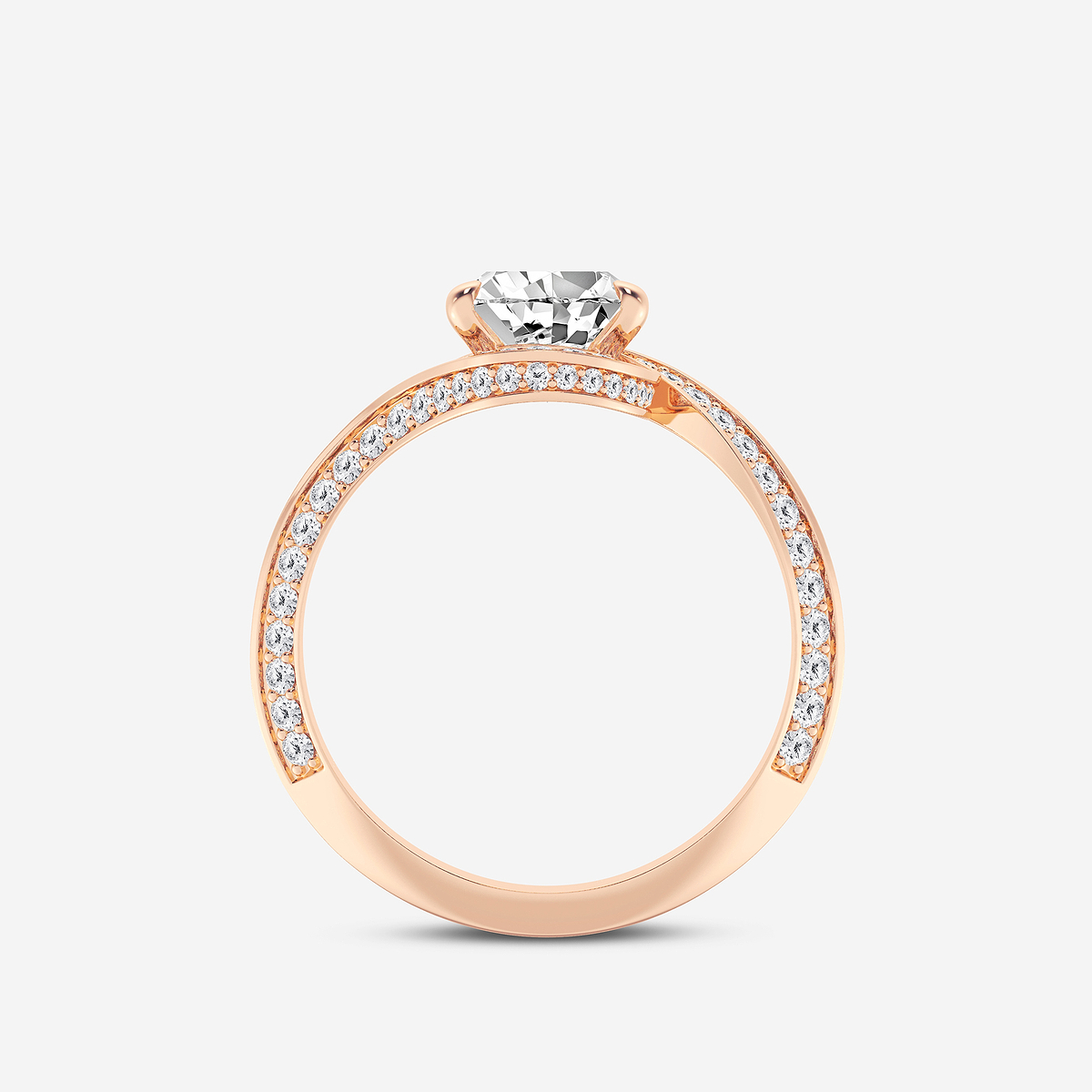 Additional Image 1 for  2 1/2 ctw Pear Lab Grown Diamond Twisted Bypass Side Stone Engagement Ring
