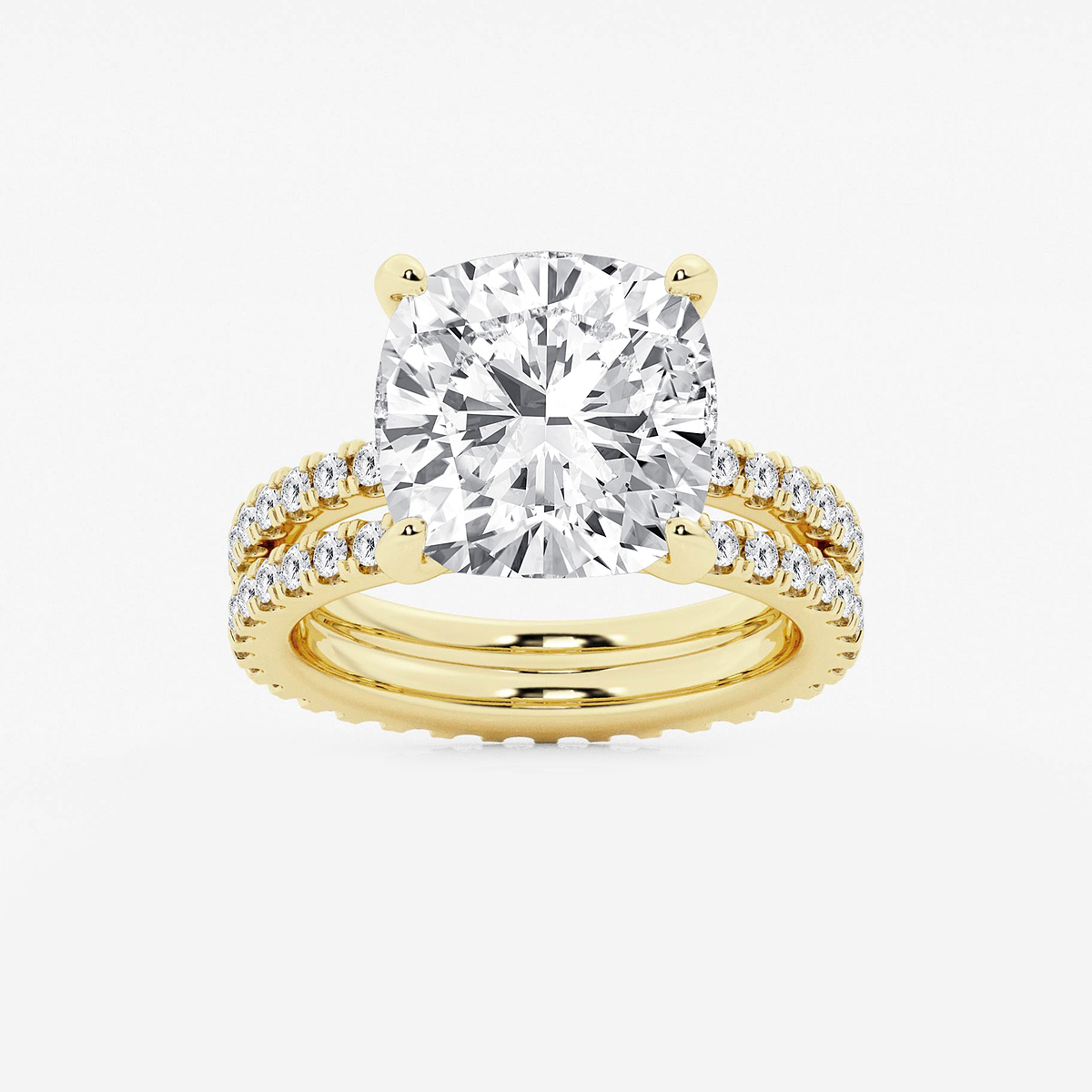 Maya 1/5 ctw Cushion Lab Grown Diamond Split Double Band