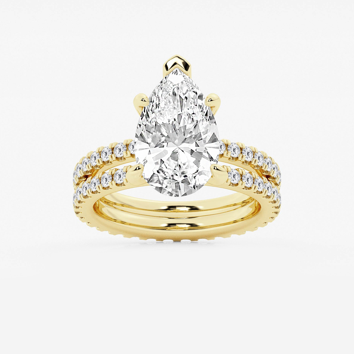 3 2/5 ctw Pear Lab Grown Diamond Split Double Band Eternity Engagement Ring