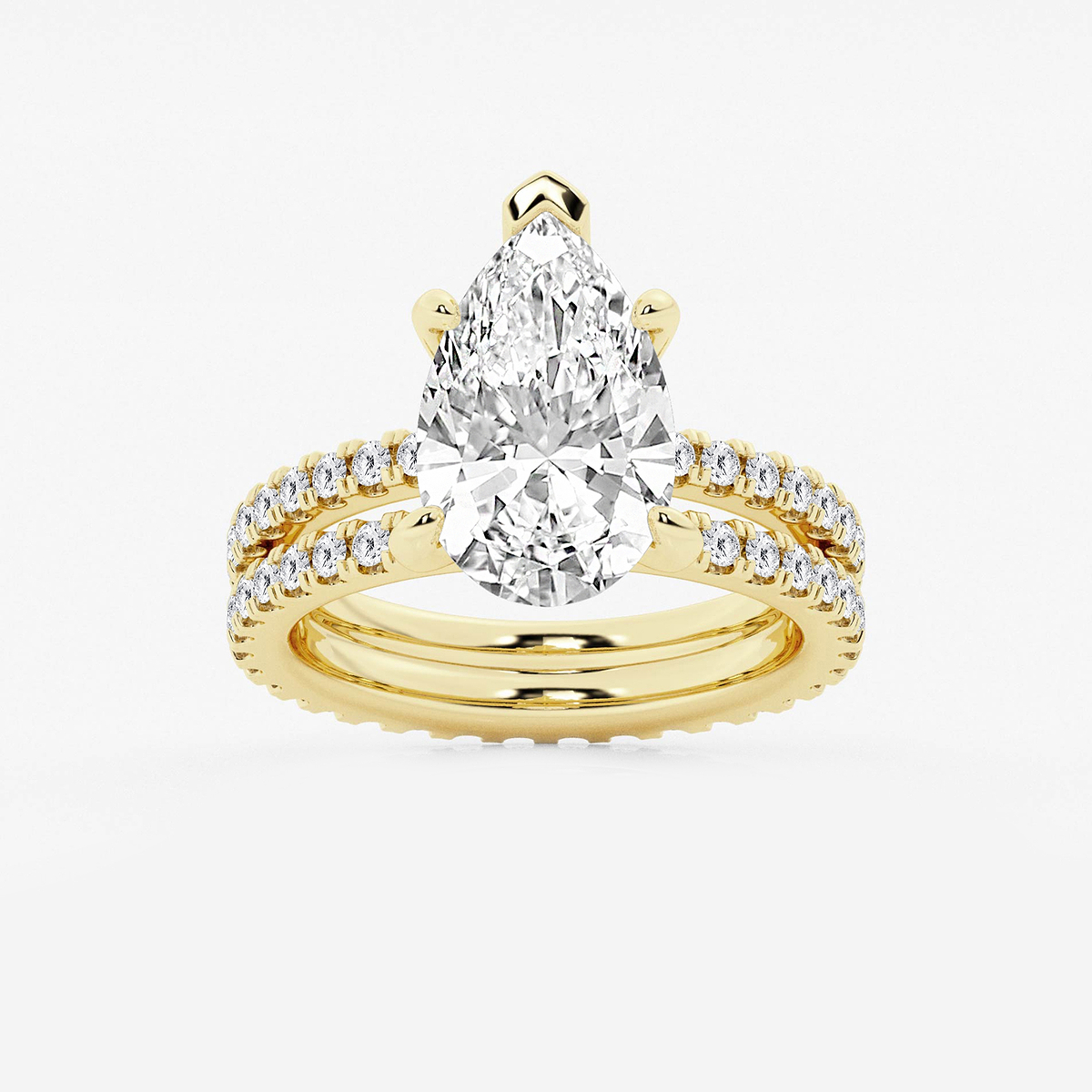 5 1/5 ctw Pear Lab Grown Diamond Split Double Band Eternity Engagement Ring