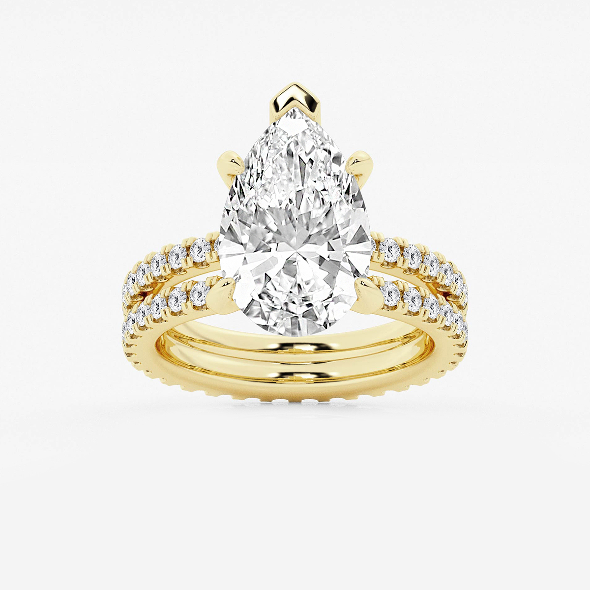 6 1/5 ctw Pear Lab Grown Diamond Split Double Band Eternity Engagement Ring