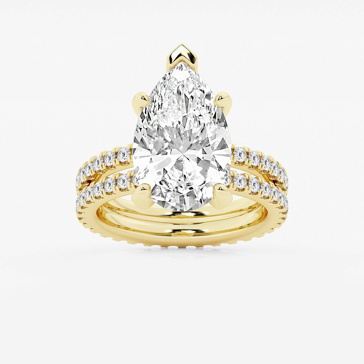 7 1/5 ctw Pear Lab Grown Diamond Split Double Band Eternity Engagement Ring