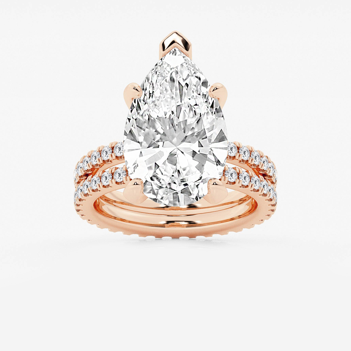 9 1/5 ctw Pear Lab Grown Diamond Split Double Band Eternity Engagement Ring
