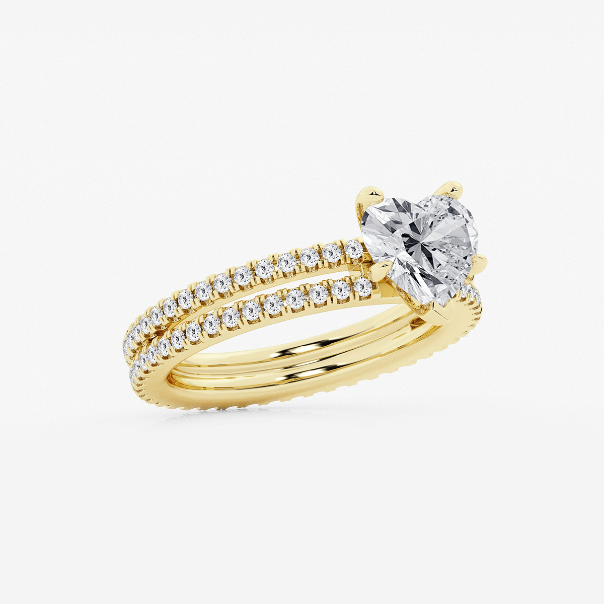 Additional Image 1 for  2 1/5 ctw Heart Lab Grown Diamond Split Double Band Eternity Engagement Ring