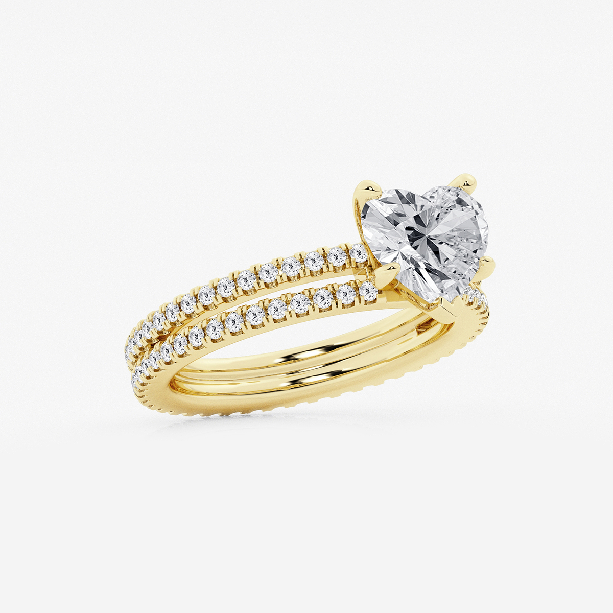 Additional Image 1 for  2 3/4 ctw Heart Lab Grown Diamond Split Double Band Eternity Engagement Ring