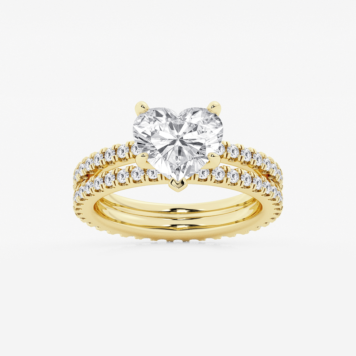 3 2/5 ctw Heart Lab Grown Diamond Split Double Band Eternity Engagement Ring