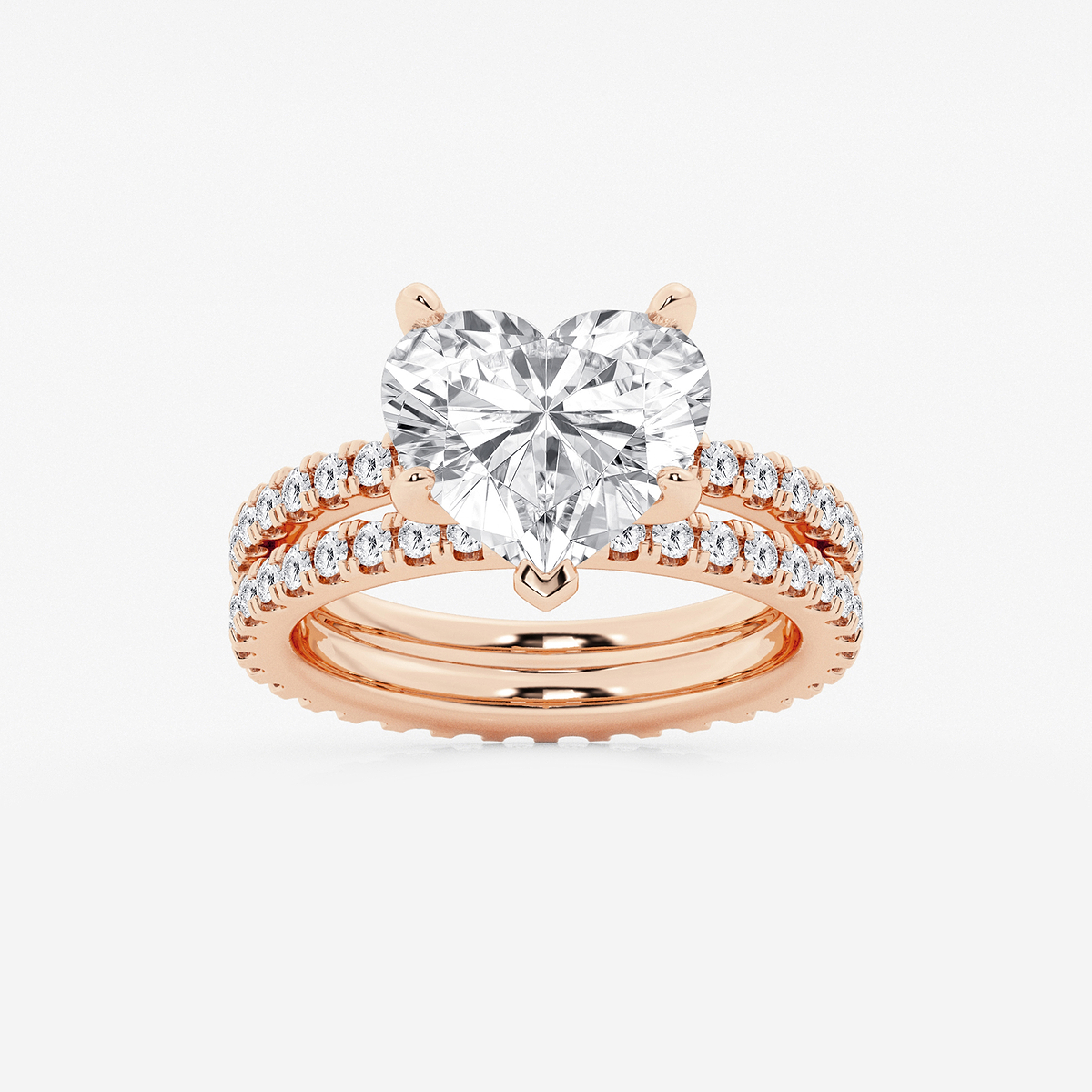 5 1/5 ctw Heart Lab Grown Diamond Split Double Band Eternity Engagement Ring