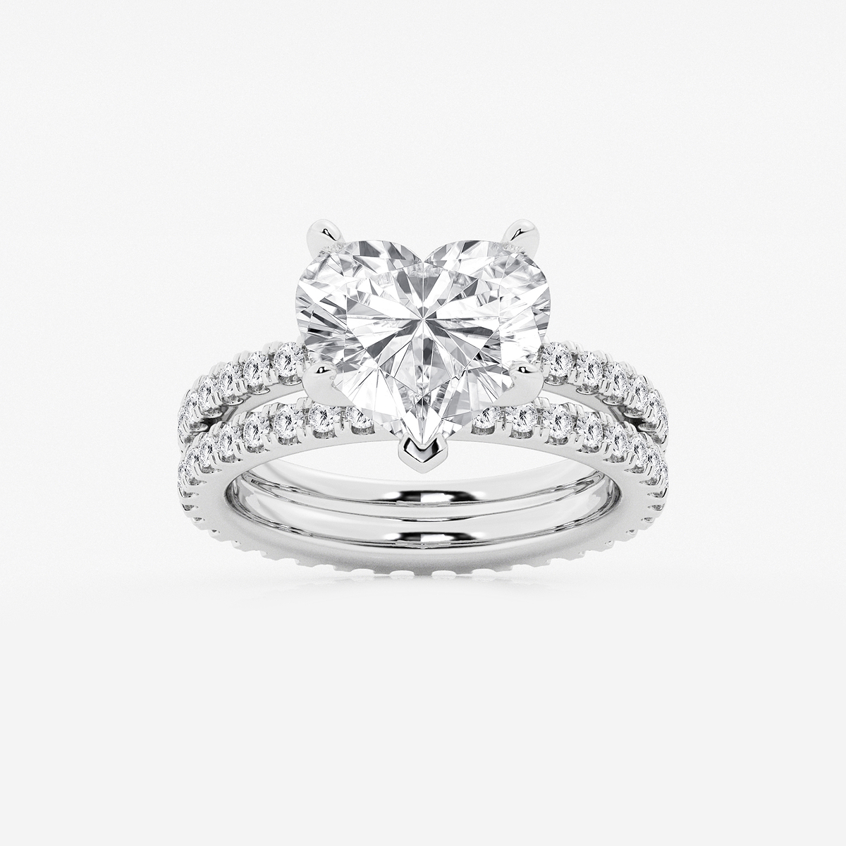 5 1/5 ctw Heart Lab Grown Diamond Split Double Band Eternity Engagement Ring