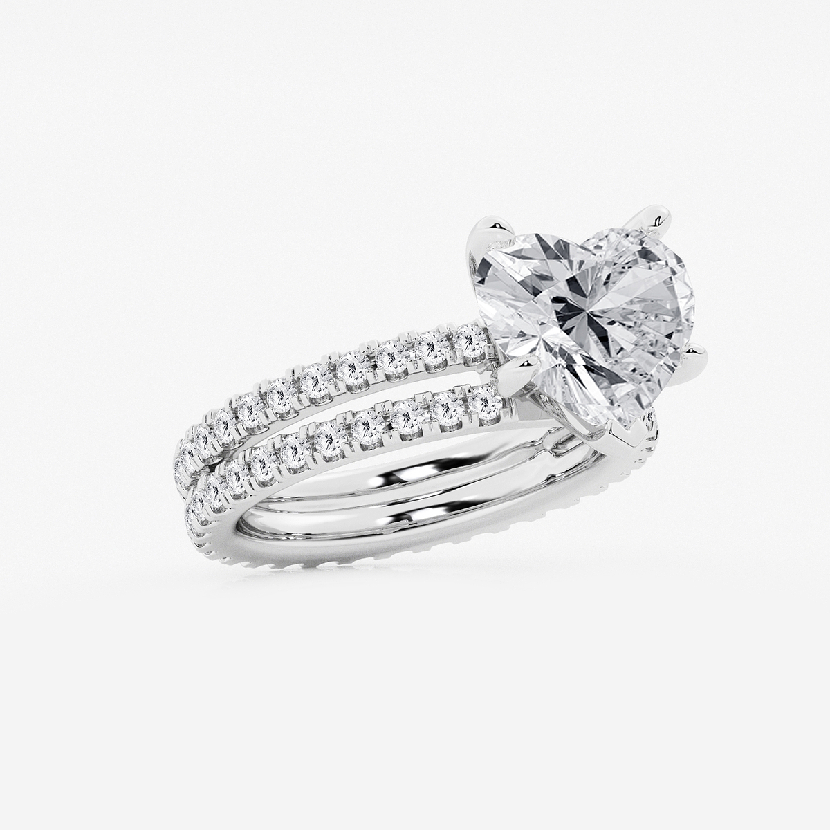 Additional Image 1 for  5 1/5 ctw Heart Lab Grown Diamond Split Double Band Eternity Engagement Ring
