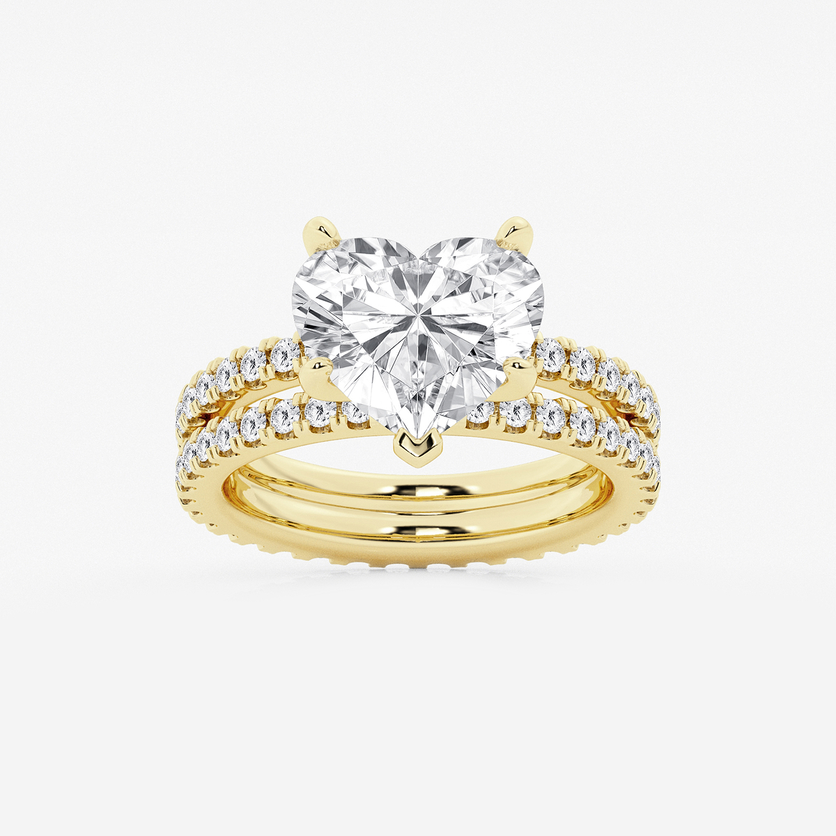 5 1/5 ctw Heart Lab Grown Diamond Split Double Band Eternity Engagement Ring
