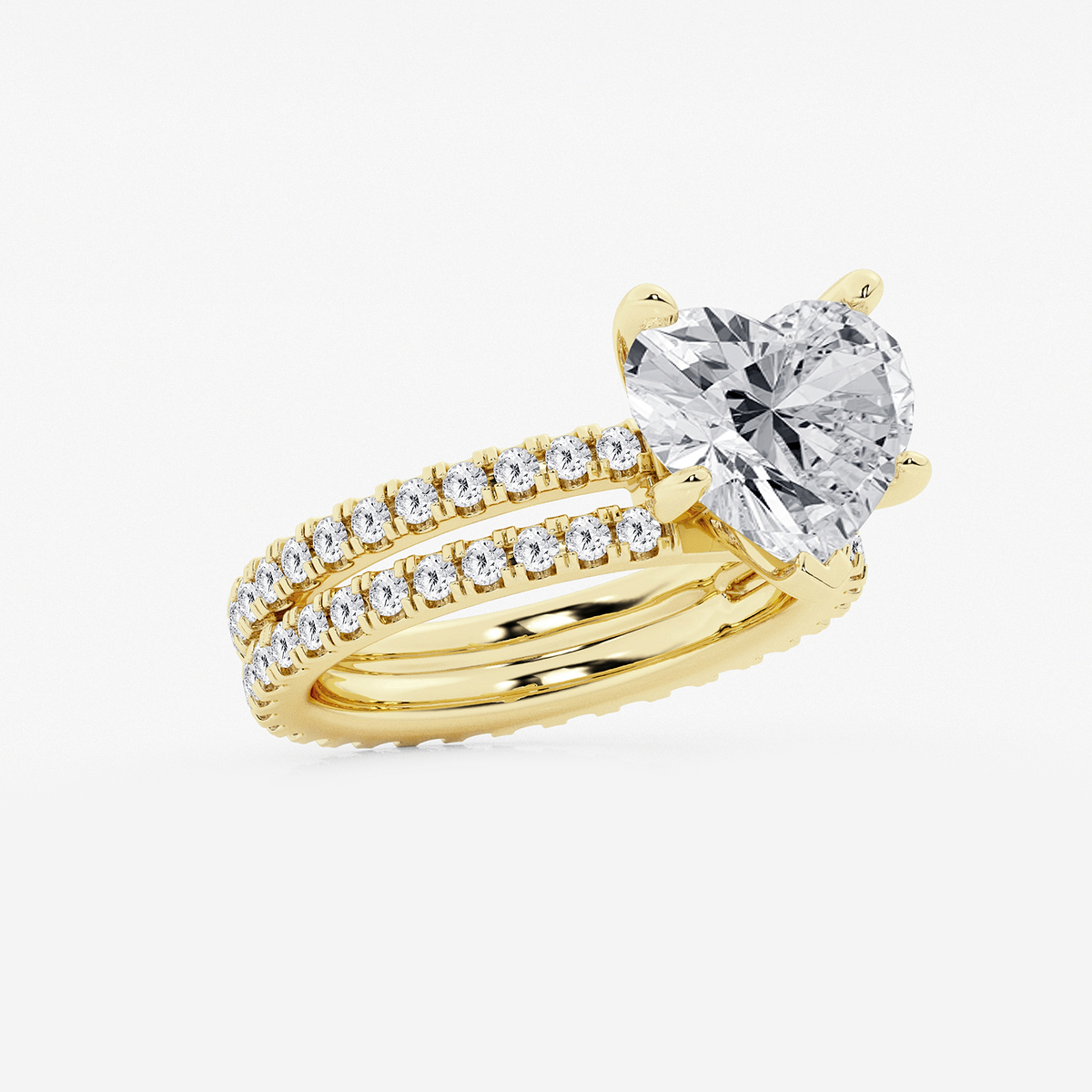 Additional Image 1 for  5 1/5 ctw Heart Lab Grown Diamond Split Double Band Eternity Engagement Ring