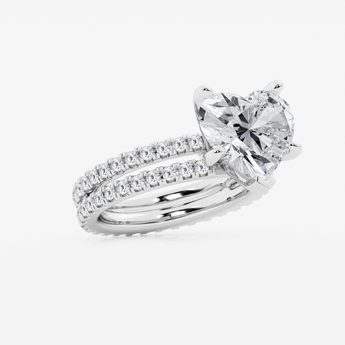 Additional Image 1 for  6 1/5 ctw Heart Lab Grown Diamond Split Double Band Eternity Engagement Ring