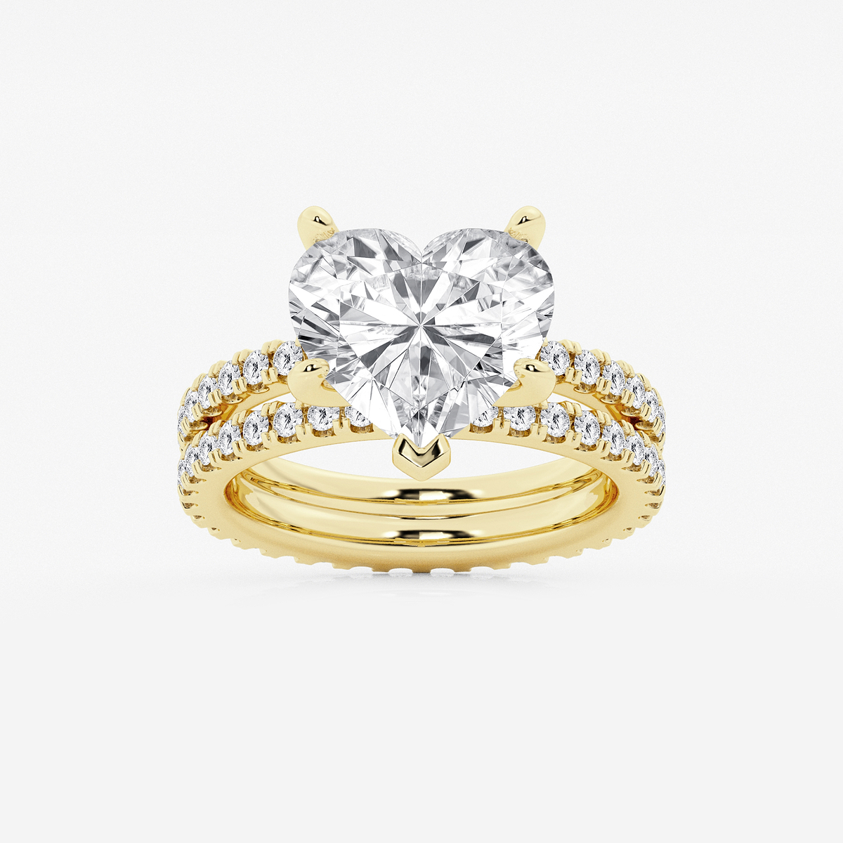 6 1/5 ctw Heart Lab Grown Diamond Split Double Band Eternity Engagement Ring